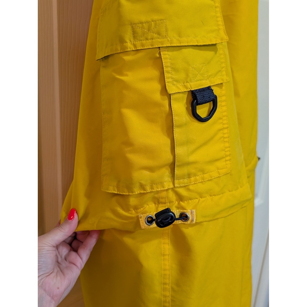 Vintage Y2K Yellow Convertible Parachute Cargo Pants Gorpcore Wide-Leg W/ Flaws - Picture 2 of 16
